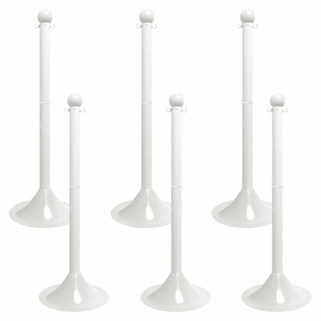 MR. CHAIN White Light Duty Stowable Stanchion, 6PK 93501-6